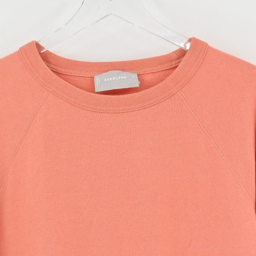 EVERLANE Womens Coral Orange Crewneck Sweatshirt Athleisure Loungewear Size XS - Picture 2 of 8